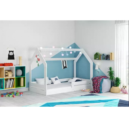 Dětská postel DOMEK 1 s matrací, Bílá