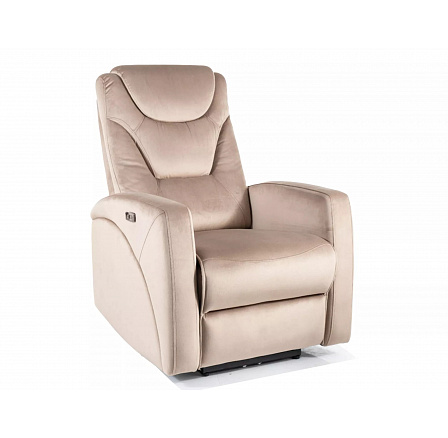 Polohovatelné křeslo KRONOS VELVET, Béžový Bluvel 40