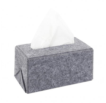 Šedá plstěná krabička na kapesníky tmavá Šedá plstěná krabička na kapesníky tmavá