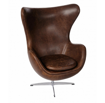 Křeslo Vejce tmavě hnědé vintage Premium