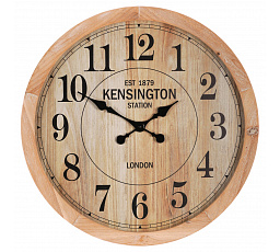 Hodiny nástěnné - pr. 60 cm, MDF, sklo a dřevo, imitace dýhy