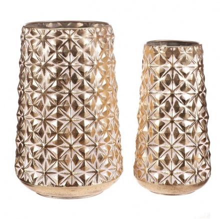 Obal kovový - květinový vzor, zlatý, cena za sadu 2 ks