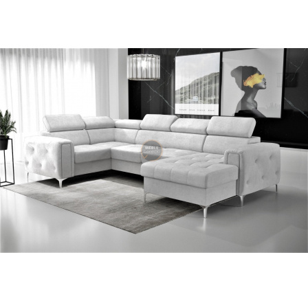 Rohová sedací souprava ORION MAX III s funkcí spaní 165x320x185 cm - šedá , levá