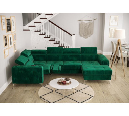 Rohová sedací souprava ORION MAX III , relax s funkcí spaní 165x320x190 cm - zelená , levá