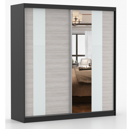 Šatní skříň MULTI 32 - 203 cm, Černá/Kathult