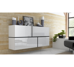 Komoda GOYA , bílá/černá