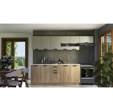 PERLA 260 - KUCHYNĚ - DUB CREMONA/KAŠMÍR (12ks=1sada)