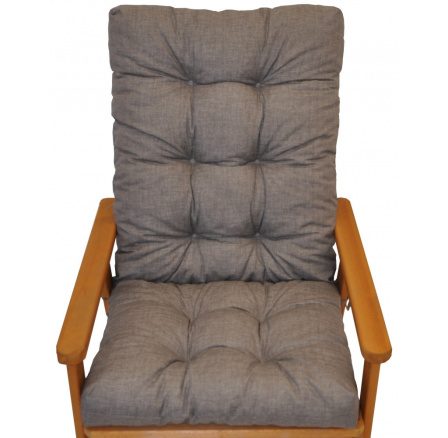 Polstr na zahradní křeslo s mašlí - látka šedý melír Polstr na zahradní křeslo s mašlí - látka šedý melír