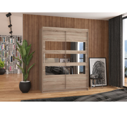 Posuvná skříň se zrcadlem FLORENTO 150 Truffle+Truffle