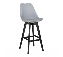 Barová stolička Norden wood black high PP šedá