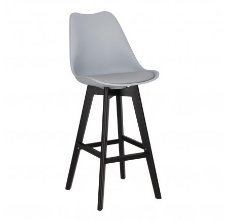 Barová stolička Norden wood black high PP šedá