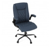 Kancelářské křeslo, houpací mechanismus, modrá ekokůže, KA-Y344 BLUE
