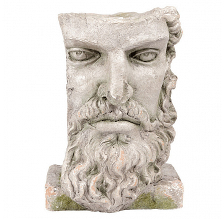 Hlava muže - dekorace z magnesia, obal na květiny