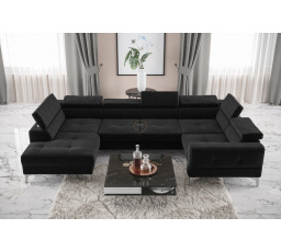 Rohová sedací souprava TOSCANIA MAX I 170x350x185 cm - černá , pravá