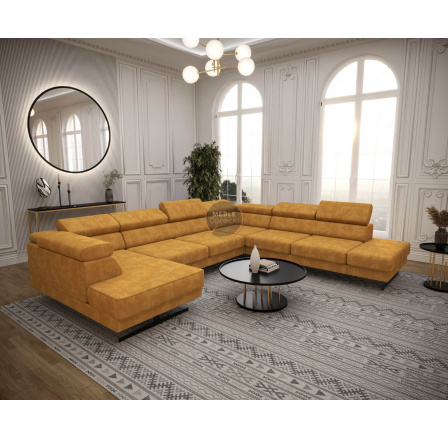 Rohová sedací souprava EMPORIO MAX II 300X350X180 - žlutá , pravá