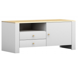 Televizní komoda AGAWA RTV 05, Bílá/Dub Hikora