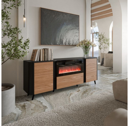 Komoda VOLARE 200 EF černý mat/ ořech Komoda VOLARE 200 EF černý mat/ ořech