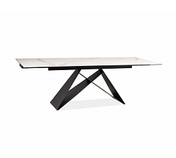 Jídelní stůl WESTIN III CERAMIC 160, bílý mat/Černý mat