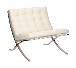 Křeslo BA1 přírodní bílá kůže