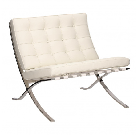 Křeslo BA1 přírodní bílá kůže