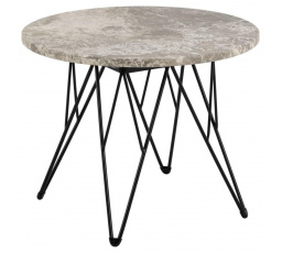 Konferenční stolek Prunus 55 cm šedý mramor/ černý