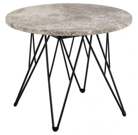 Konferenční stolek Prunus 55 cm šedý mramor/ černý
