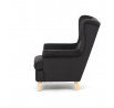 Křeslo ušák, černá látka, AK-388 BK2