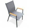 Zahradní židle, kov, síťovina, šedá, AZC-S1050 GREY
