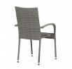 Zahradní židle, kov, polyratan, šedá, AZC-S2114 GREY