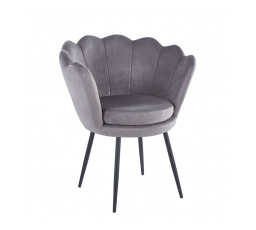 Křeslo velvet šedé /nohy černé/ FR1-FX