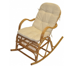 Houpací křeslo Klasik medové - polstr béžový melír 