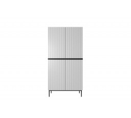 Šatní skříň Nicole s kovovými nohami a úchyty, bílý mat / černé nohy