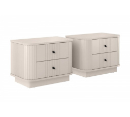 2 x VESPER NOČNÍ STOLEK 56 2SZ - kašmír mdf / kašmír / černé úchyty / sokl