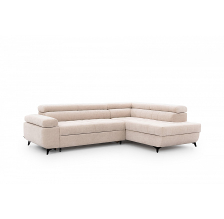 Rohová sedačka Dragonis L s funkcí spaní / Perfect Harmony 07 / černé nohy / pravá strana