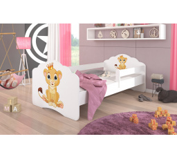 Postel s matrací a zábranou CASIMO LION 140x70 Bílá