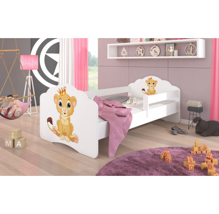 Postel s matrací a zábranou CASIMO LION 140x70 Bílá Postel s matrací a zábranou CASIMO LION 140x70 Bílá