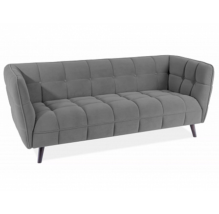 Pohovka CASTELLO 3 Velvet, šedý Bluvel 14/wenge Pohovka CASTELLO 3 Velvet, šedý Bluvel 14/wenge