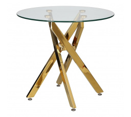 Konferenční stolek Amber 60 cm průhledný/zlatý