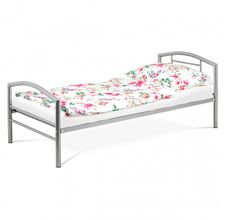 Jednolůžková postel 94x207cm, kov, stříbrná, BED-1900 SIL