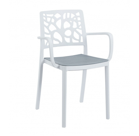 Židle bílá se šedým sedákem K33-FXJG