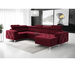 Rohová sedací souprava ORION MAX III s funkcí spaní 165x320x185 cm - červená , levá