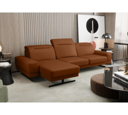 Rohová Kožená sedací souprava FIORE MINI 265x180 cm - cihlová , levá
