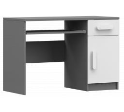 Psací stůl SMYK II - 08, Šedá/Bílá/Bílá