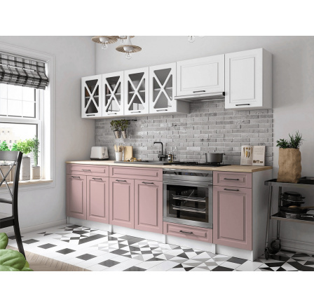 Kuchyňská linka Gréta 260/260 bílá/růžová MAT Kuchyňská linka Gréta 260/260 bílá/růžová MAT