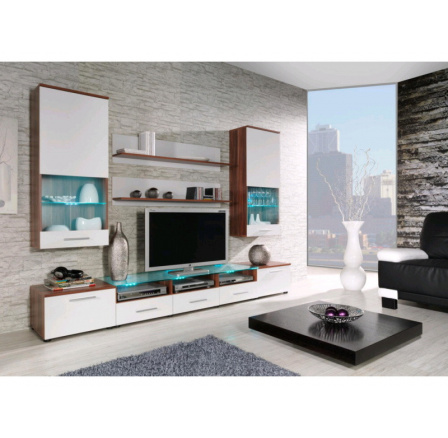 Obývací stěna CAMA II - švestka-bílá Obývací stěna CAMA II - švestka-bílá