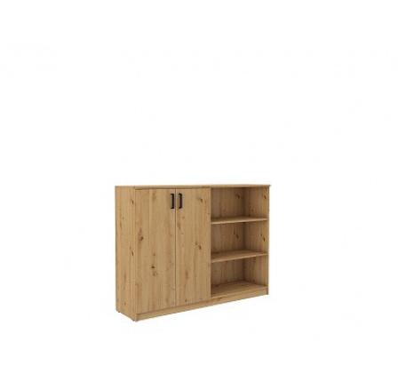MAXIMUS 830 - komoda 2D s regálem, dub artisan (830  MALTA AR KOMODA WYSOKA 2F) (3 balíky) "LP" (K150)
