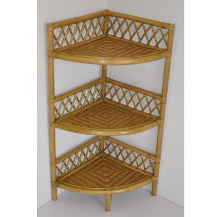 Ratanová police rohová 3 patra typ FL