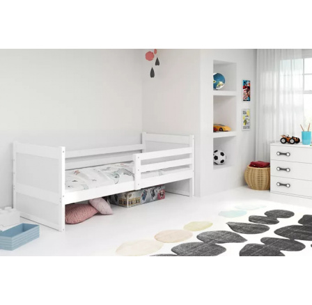 Dětská postel RICO 90x200 cm, s matrací, Bílá/Bílá