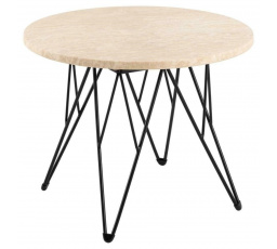 Konferenční stolek Prunus 55 cm travertin/ černý