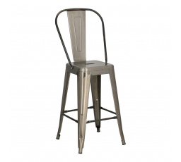 Barová židle Paris Back 66 cm kovová inspirovaná Tolix
